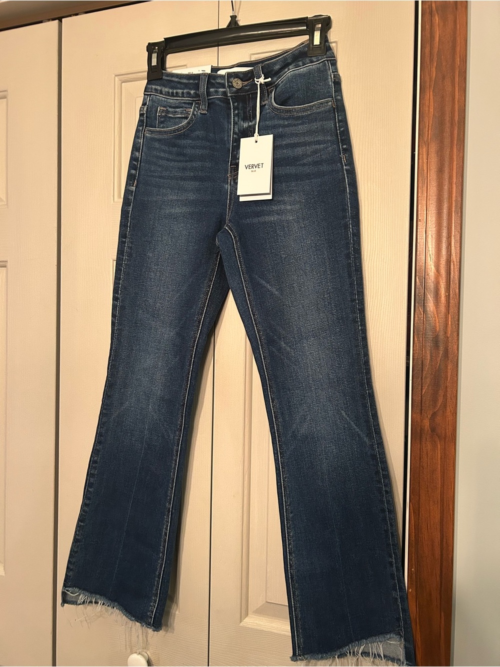 Velvet Dark Blue High-Rise Bootcut Jeans